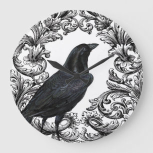 Relógio Grande corvo preto-de-halloween