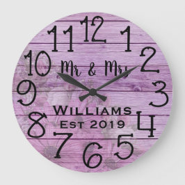 Relógio Grande Costume de madeira roxo antigo personalizado
