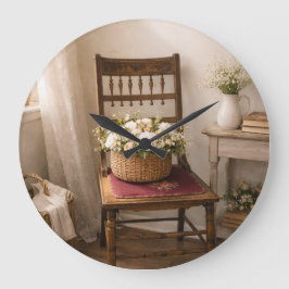 Relógio Grande Country French Chair Wall Clock – Cottage Core