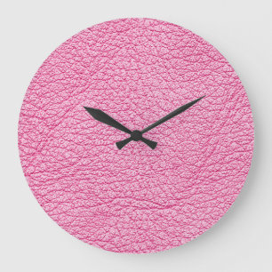Relógio Grande Couro cor-de-rosa, fundo texturizado.