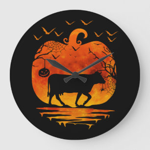 RELÓGIO GRANDE COW HALLOWEEN COSTUME COSTUME PUMPKIN FALL SEASEN