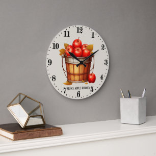 Relógio Grande Cozinha amantes de frutas maçã fofa 
