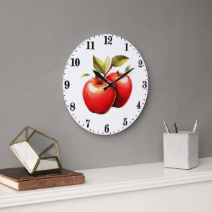 Relógio Grande Cozinha amantes de frutas maçã fofa