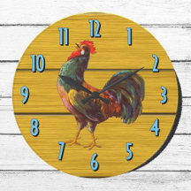 Cozinha de Fazenda Vintage Rooster Rustic Wood Pla