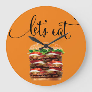 Relógio Grande Cozinha Engraçada - Relógios de Muro de Hamburge