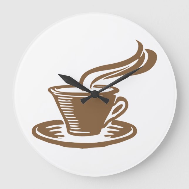 Relógio Grande Cozinha sem Números de Café Vintage (Frente)