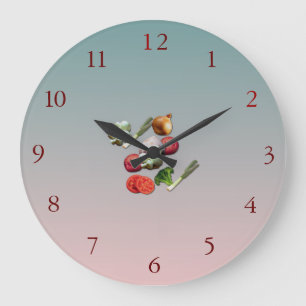 Relógio Grande Cozinha Wallclock de Design> dos vegetais