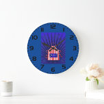 Relógio Grande Cozinhar Azul Azul Branco Vermelho do Chef dos EUA<br><div class="desc">Faça uma tempestade de estilo com nosso avental com um design de relógio único "Menu" em cores americanas patrióticas. Este avental é perfeito para celebrar feriados nacionais, churrascos ou qualquer aventura na cozinha. As matizes vibrantes, vermelhas, brancas e azuis, combinadas com o gráfico do relógio, adicionam um toque de cintilação...</div>