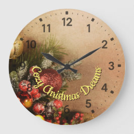 Relógio Grande Cozy Christmas Dreams Wall Clock | Holiday Wall 