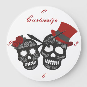 Relógio Grande Crânios pretos Duo Thunder_Cove