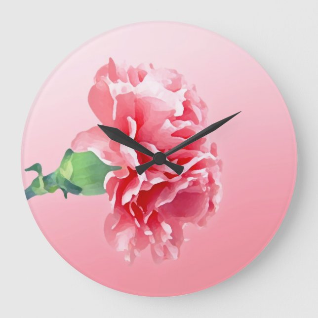 Relógio Grande Cravo cor-de-rosa (Frente)