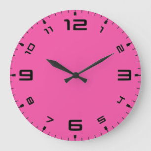 Relógio Grande Crayon Color Magenta Wall Clock