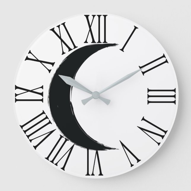 Relógio Grande Crescente Negro Despertando Astrologia da Lua Mági (Frente)