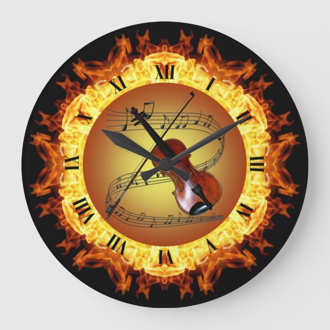Relógio Grande Criação De Incêndio Violino 3 ~ Do Crucial ~ (Frente)