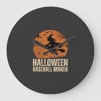 Relógio Grande Criador de Basebol de Halloween Gráfico de Bruxa V