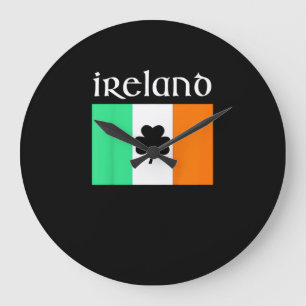 Relógio Grande Crianças Irlanda Camisa Bandeira Irlandesa S. Patr