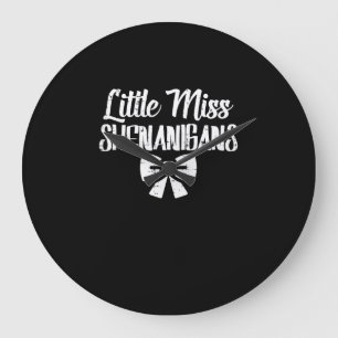 Relógio Grande Crianças Menina Shenanigans Cute Dia de São Patríc