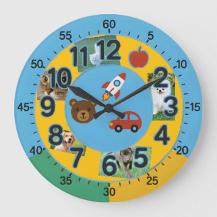 Relógio Grande Crianças Personalizáveis Aprendendo Wall Clock com