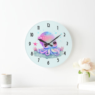 Relógio Grande Criatura do Mar de Octopus Cute