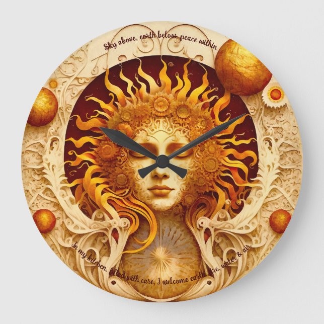 Relógio Grande Crie a sua própria Deusa do Sol Steampunk (Frente)