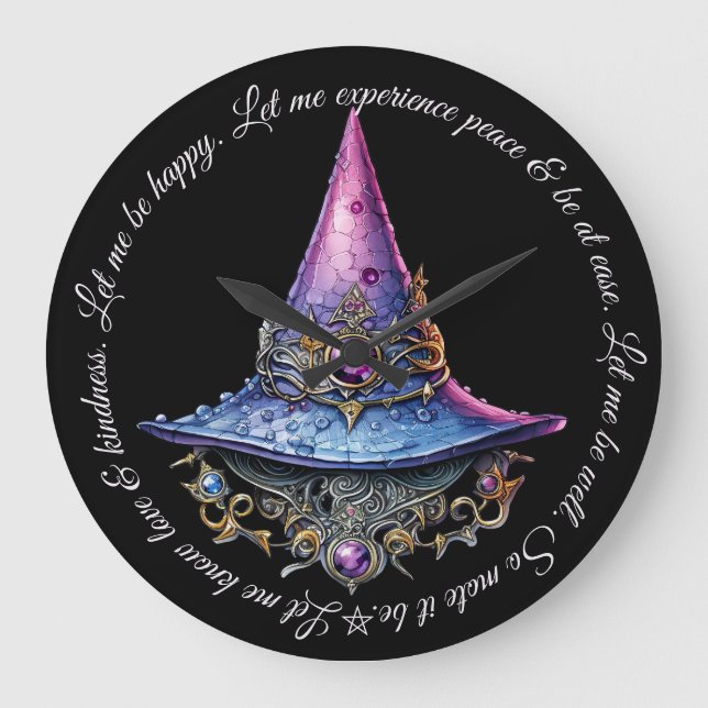 Relógio Grande Crie O Seu Próprio Chapéu De Bruxa, Rosa Púrpura,  (Frente)