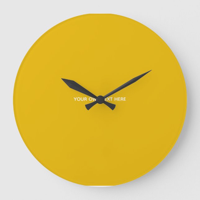 Relógio Grande Crie Seu Próprio Design Amarelo Personalizado (Frente)