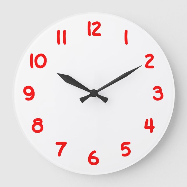 Relógio Grande Crie seu próprio número vermelho (Frente)