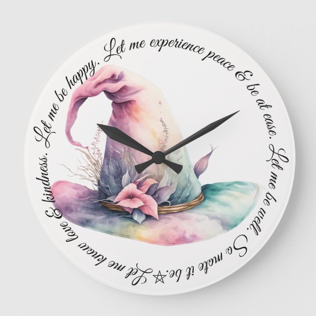 Relógio Grande Crie Seu Próprio Pastel Rainbow Witat Que Ele Deix (Frente)