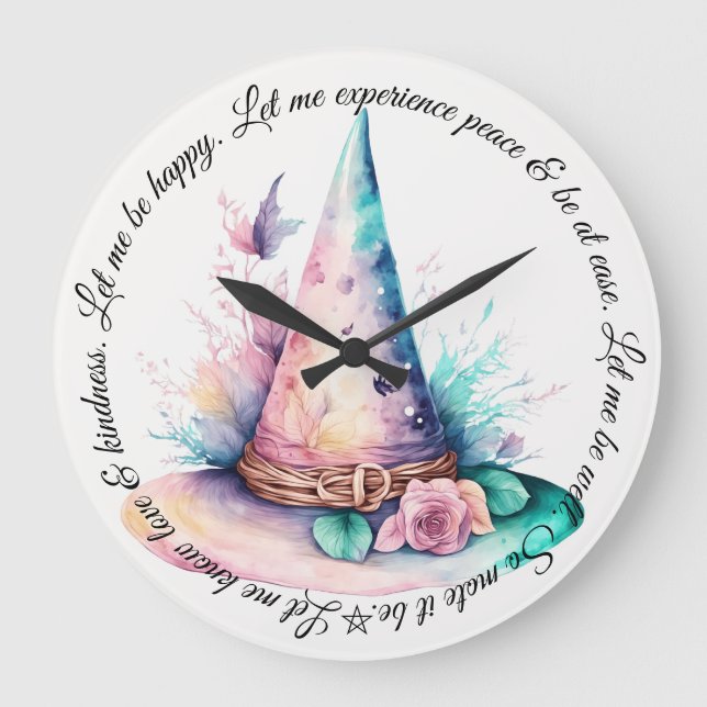 Relógio Grande Crie Seu Próprio Primavera Rainbow Floral Witat Ha (Frente)