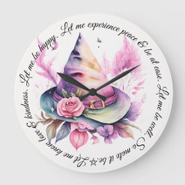 Relógio Grande Crie seu próprio Primavera Rainbow Witat Rosa