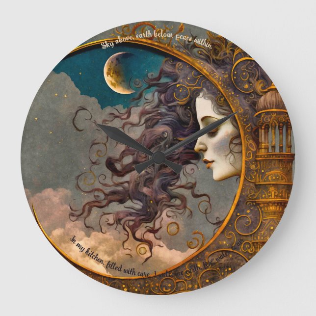 Relógio Grande Crie sua própria moça vadia vadia da lua (Frente)