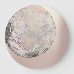 Relógio Grande Cristal abstrato metálico Dourado cor-de-rosa