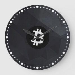 Relógio Grande Cristal Negro Bitcoin