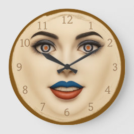 Relógio Grande Croatian Flag Face – Eyes & Lips Pop Art Portrait