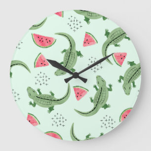 Relógio Grande Crocodilo Watermelon, Padrão de colheita de Abstra