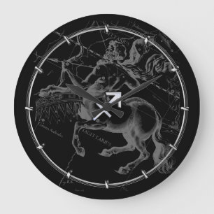 Relógio Grande Cromo Como Sagitário Símbolo Zodiaco Decor Heveliu