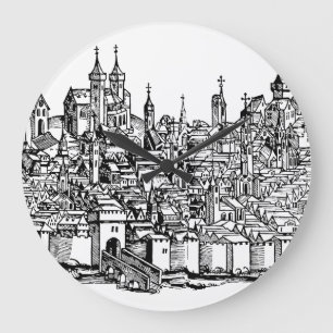 Relógio Grande Crônica Premium Medieval de Erfurt da Turíngia Art