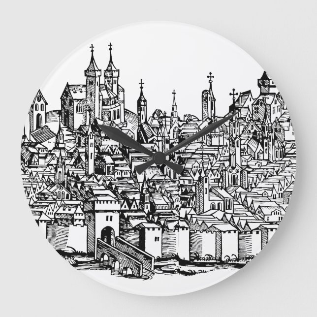 Relógio Grande Crônica Premium Medieval de Erfurt da Turíngia Art (Frente)