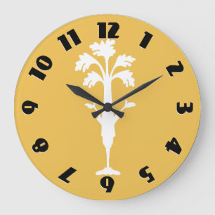 Relógio Grande 'Crunchy Time' Yellow Large Round Wall Clock