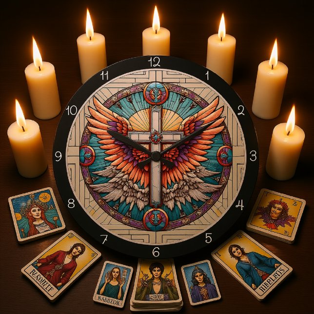Relógio Grande Cruz Alada Angelical (Criador carregado)