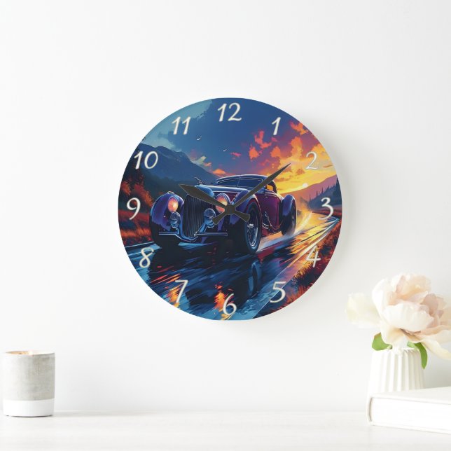 Relógio Grande Cruzamento de varetas a quente vibrantes ao pôr do (Lar)