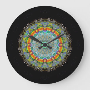 Relógio Grande Crystal Mandala Wall Clock