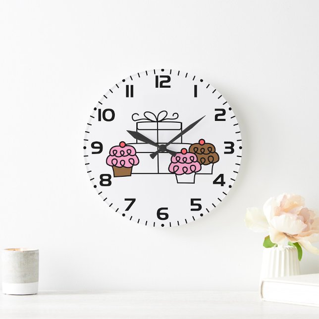 Relógio Grande Cupcake de Celebração e Caixa de Presente Doce (Criador carregado)