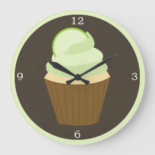 Relógio Grande Cupcake Limão Verde