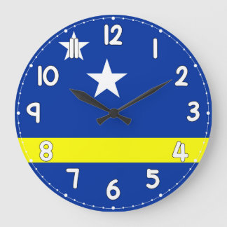 Relógio Grande Curacao Flag Wall Clock – Patriotic Caribbean