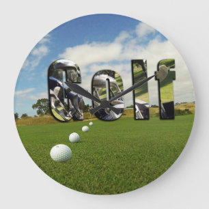 Relógio Grande Curso E Logotipo De Golfe,