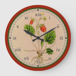 Relógio Grande Curtis Botanic Strawberry Wall Clock em 3 Estilos