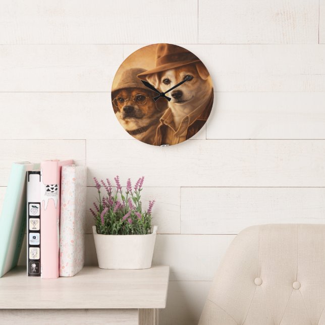 Relógio Grande Custom Pet Art Acrylic Wall Clock – 10.75" Modern  (Sala de leitura)