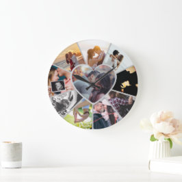 Relógio Grande Custom Photos Collage Clock | Gift for Christmas