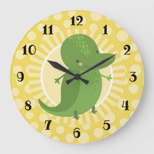 Relógio Grande Cute Alligator Crocodile Boys Girls Room Nursery